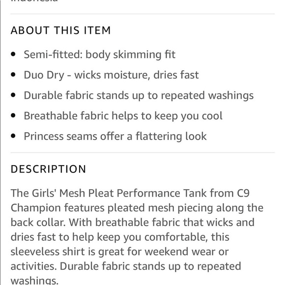 NWOT Girls C9 Champion Performance Tank​​​​​​​​​​​​​​​​​​ - Picture 6 of 7